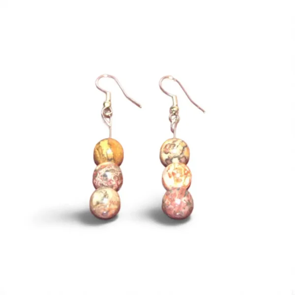 Boucles d'oreilles en jaspe Léopard