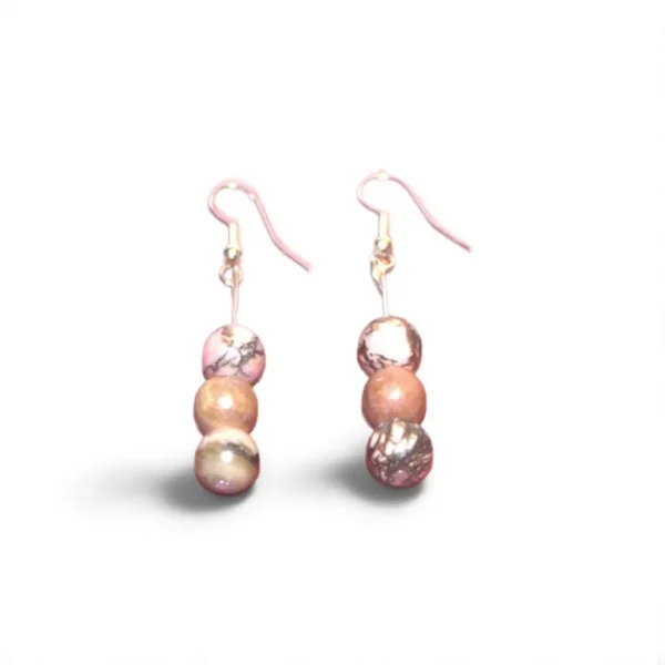Boucles d'oreilles en Rhodonite