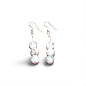 Boucles d'oreilles en Jaspe Océan, pierre naturelle de fabrication artisanale
