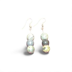 Boucle d'oreille Serpentine, en pierre naturelle de fabrication artisanale