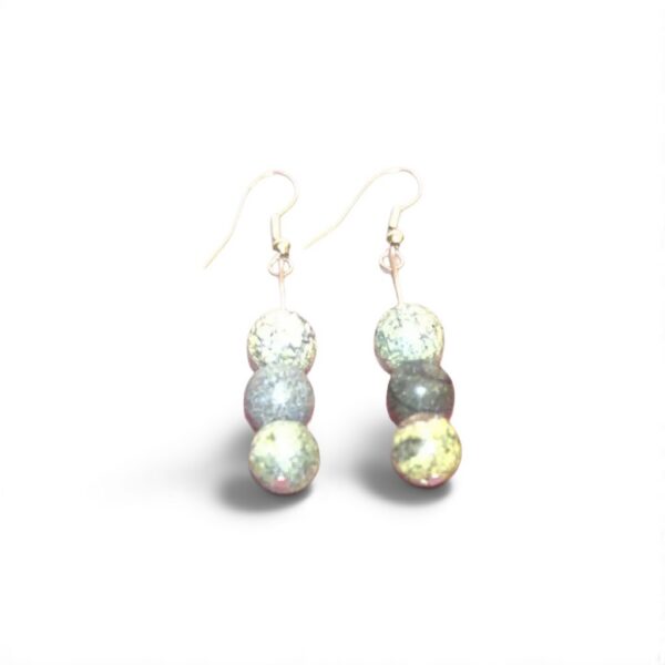 Boucle d'oreille Serpentine, en pierre naturelle de fabrication artisanale