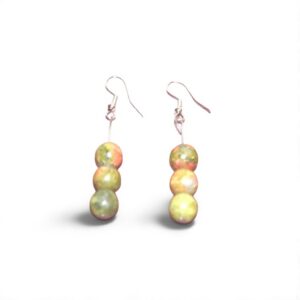 Boucles d'oreilles en Unakite, pierre naturelle de fabrication artisanale
