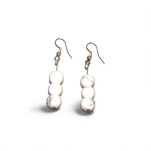 Boucles d'oreilles en Howlite Blanc marbré