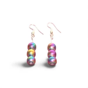 Boucles d'oreilles en Hématite Arc en ciel